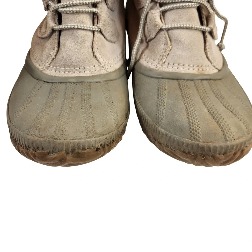 Sorel Womens Out & About Waterproof Suede Lace Up Duck Boots Taupe‎ Size 7